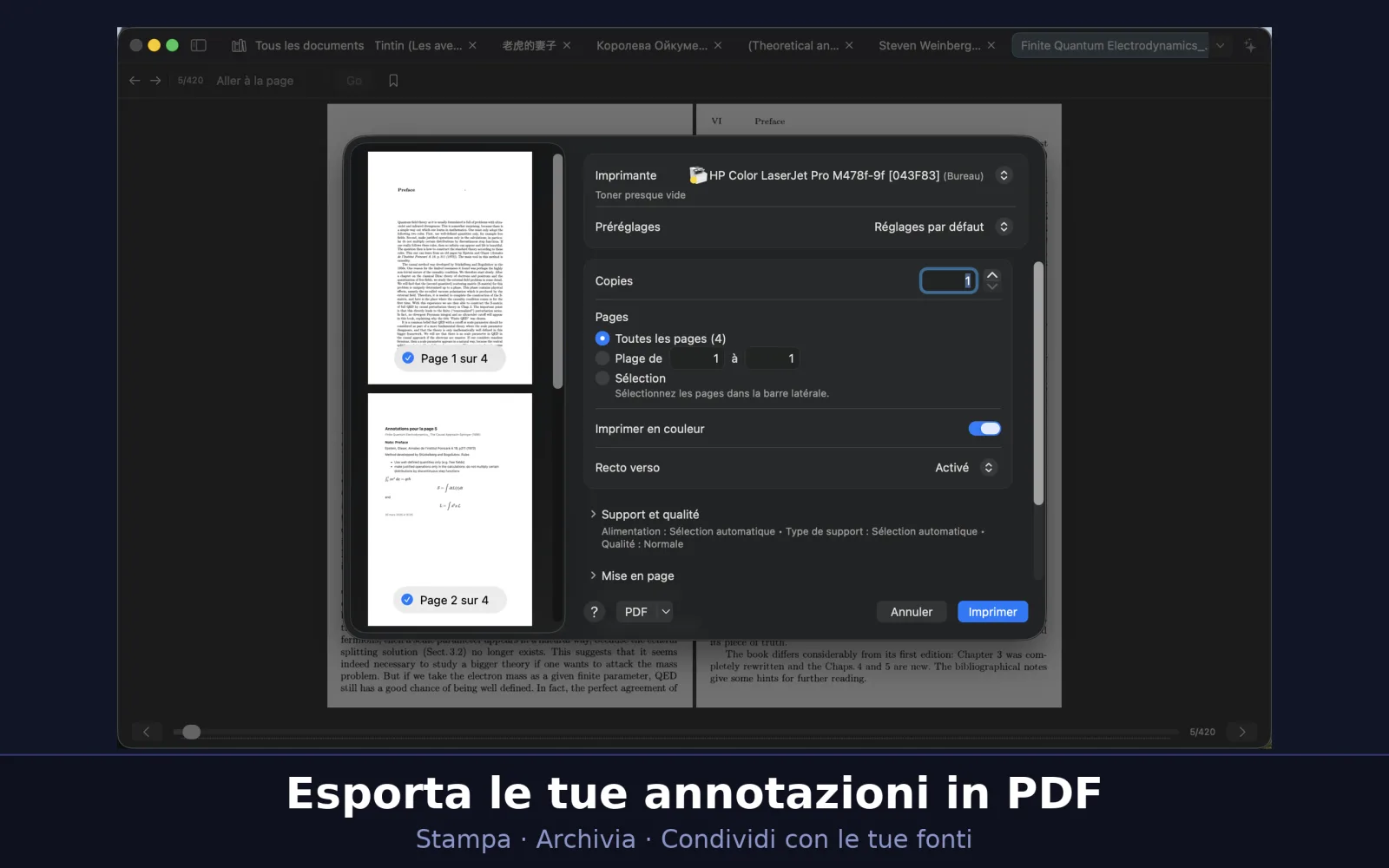 Schermata di UniReader