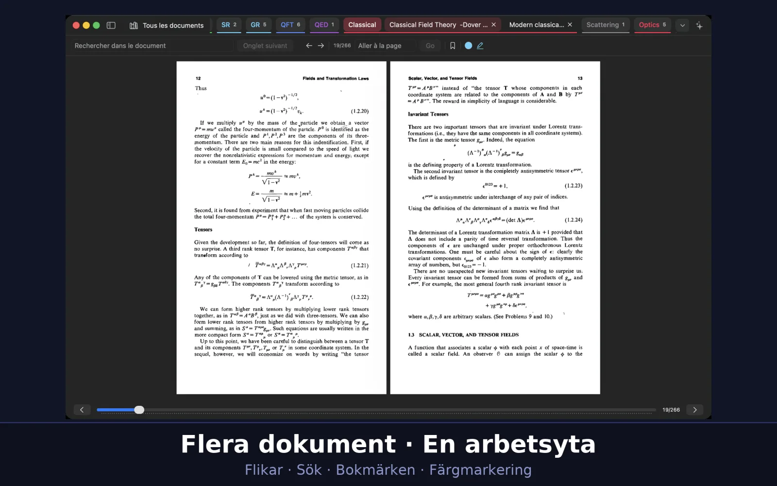Skärmbild av UniReader